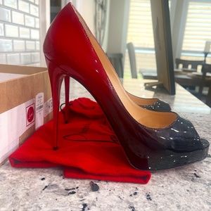 Christian Louboutin Patent Degrade New Very Prive 120 Black/ Red size 40